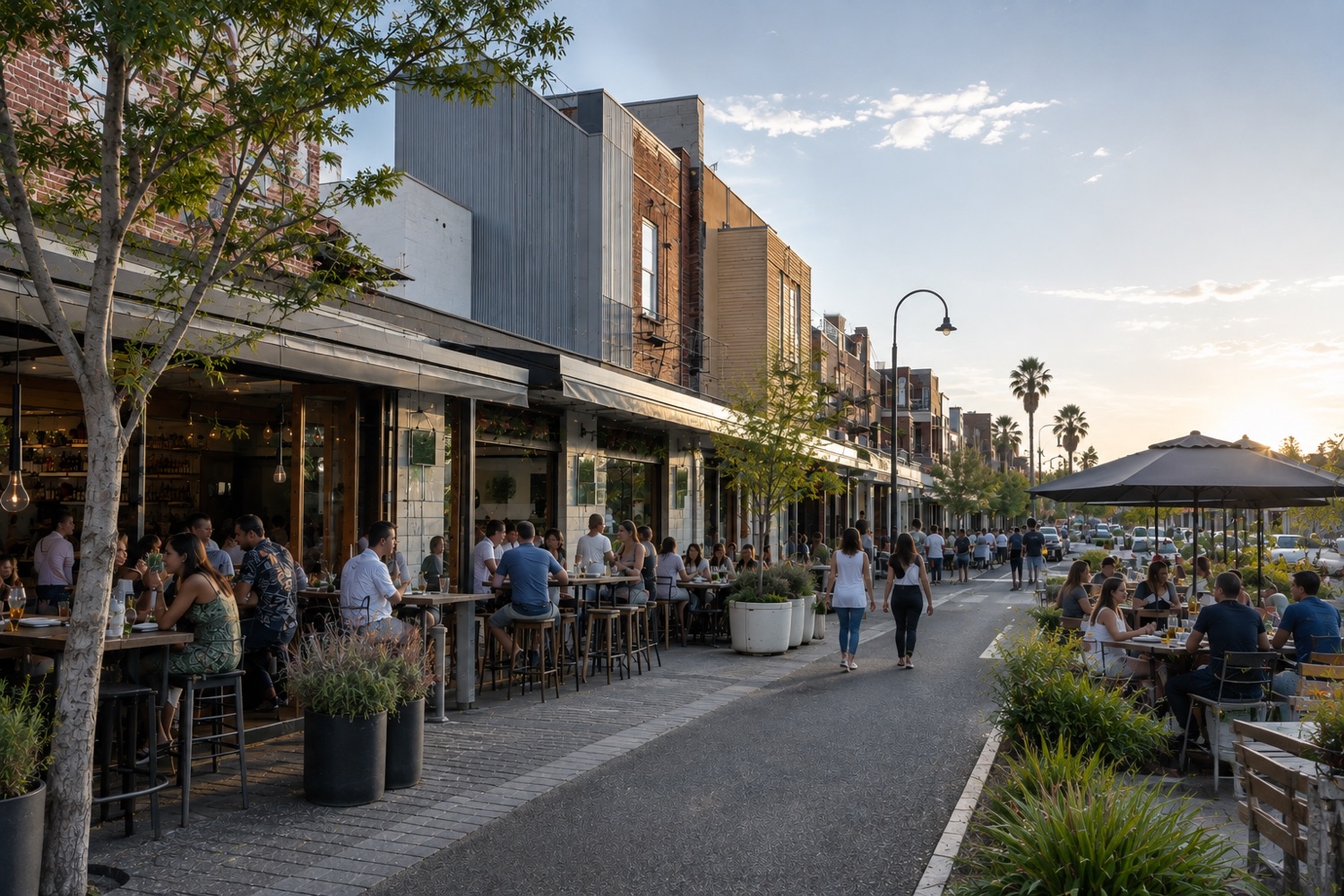 A lively local dining precinct